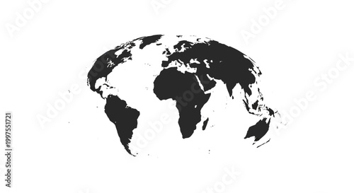 Black and white world map
