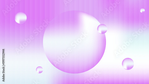 Abstract iridescent bubble floating in a soft purple and pink gradient background creating a dreamy aesthetic