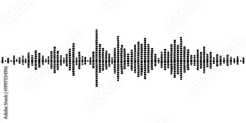 A blue digital equalizer vector illustration featuring a sound wave graph design for business data growth and technology market success