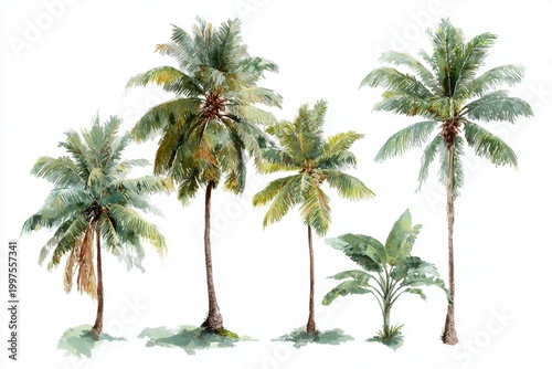 palm tree on white background