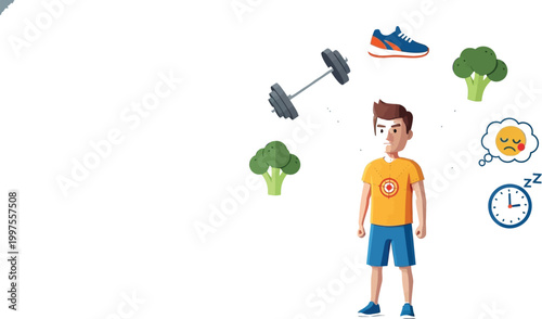 Individual struggles with maintaining a balanced routine for health.