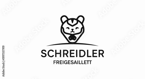 Cute cartoon animal character logo with text for business