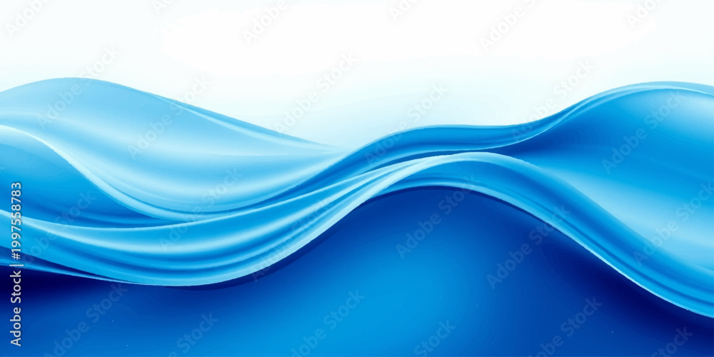 Fototapeta premium An artistic blue wave design features flowing curves and futuristic motion lines to create a professional abstract business wallpaper backdrop with a liquid water texture and light vector art