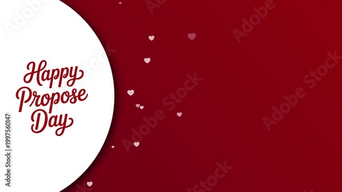 Happy Propose Day Animation with Floating Hearts and Copy Space
