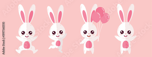 bunny in different poses