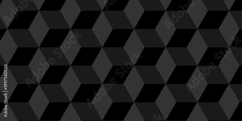 Vector structure box minimal black paper abstract cube. minimal square wall texture. geometric tile hexagon mosaic wall grid wallpaper. block cube isometric mosaic background.