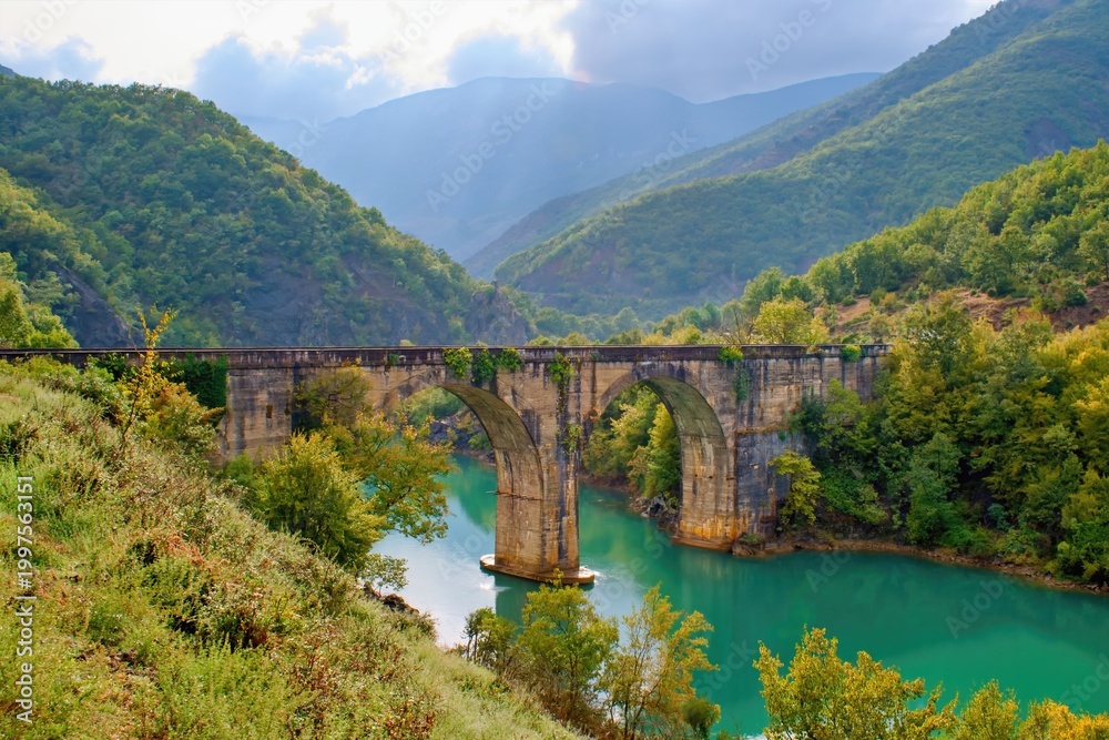 Fototapeta premium Ulez Bridge (Ura e Ulzës) North Albania. Albania road trip.