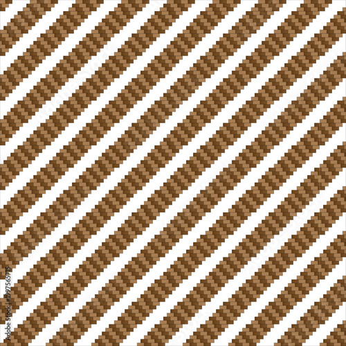 Brown, diagonal, striped, fabric texture, seamless pattern, textile background, vector