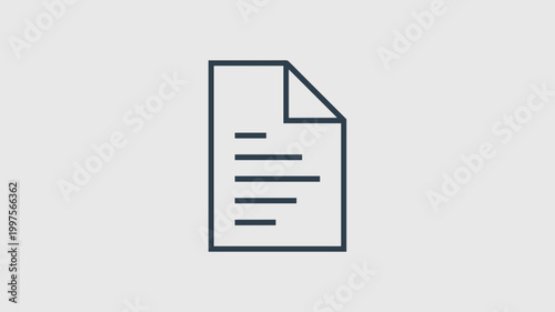 Minimal document icon with folded corner – Suitable for file management systems, document editors, or office productivity tools.