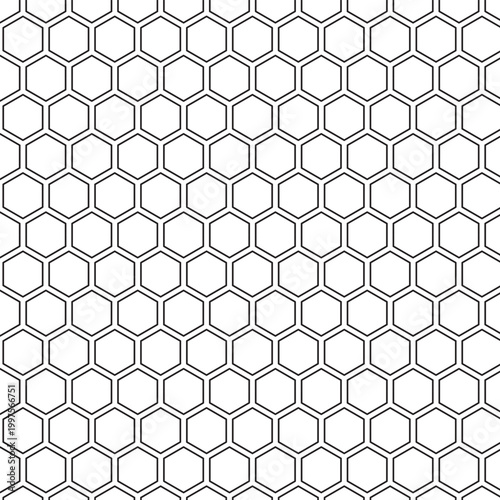 Mosaic background. Simple hexagon grid. Hexagonal cells. Seamless tileable vector illustration