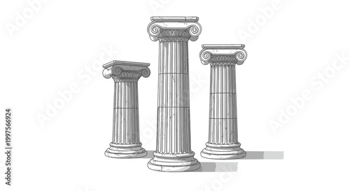 Ancient Greek Columns Architectural Elements Stone Structure