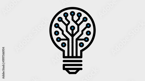 Tech-themed light bulb with node network – Great for coding tutorials, venture capital branding, or research and development visuals.
