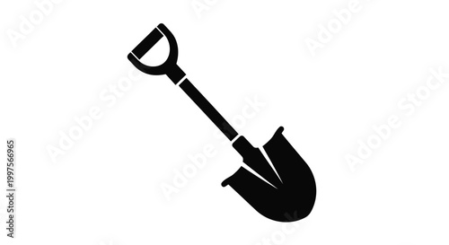 shovel silhouette on white background high quality professional detailed modern elegant