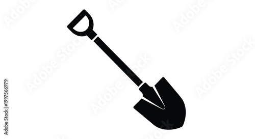 shovel silhouette on white background high quality professional detailed modern elegant