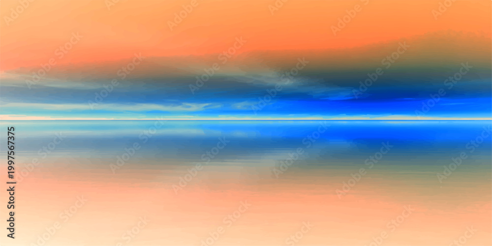 Obraz premium Abstract gradient, an interplay of vibrant hues. Blurring the line between sky and water. Capturing the essence of calm with a minimalist appeal.