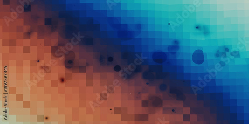 Abstract pixel art design, blending hues. A pixelated artwork offering a unique combination of color and design, evokes a sense of modern artistic expression.