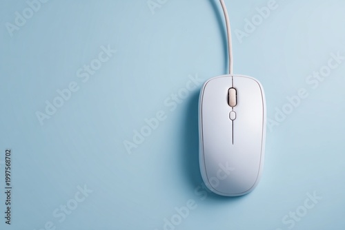 computer mouse on blue background
