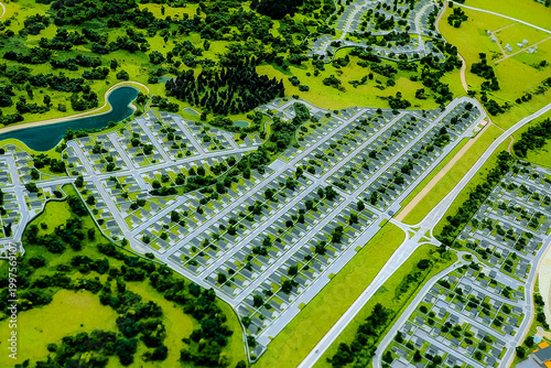 layout of a country village, layout, and geographical map 
