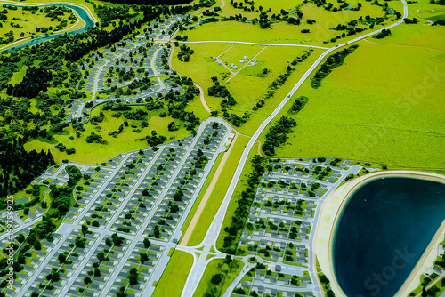 layout of a country village, layout, and geographical map 