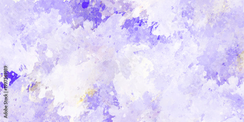 blue watercolor background. Grunge old texture as abstract background. Violet watercolor leaks and splashes texture on white watercolor paper background