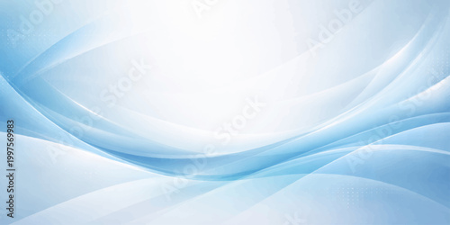 An abstract blue wave background featuring a smooth digital gradient and soft motion lines creates a modern vector technology pattern for a professional wallpaper design