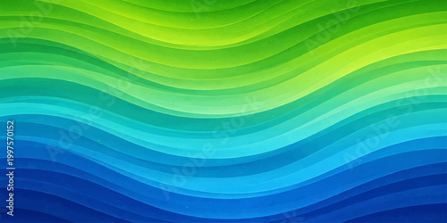 Abstract blue and green background with colorful waves and bright light lines creates a motion blur texture for a vector art wallpaper backdrop