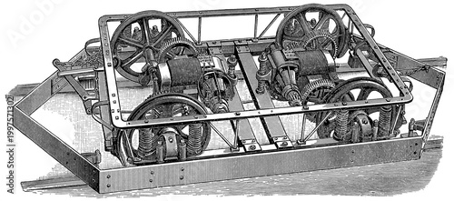 Underframe of an electric tramcar. Publication of the 