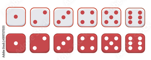 Dice Black And White Vector Illustration dice flat icon set rolling dice gambling cubes top view falling 3D angles poker