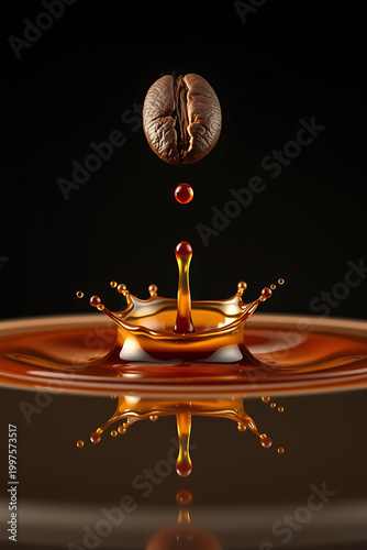 Explosive Coffee Bean Splash in Rich Espresso Liquid – High-Speed Action Shot
