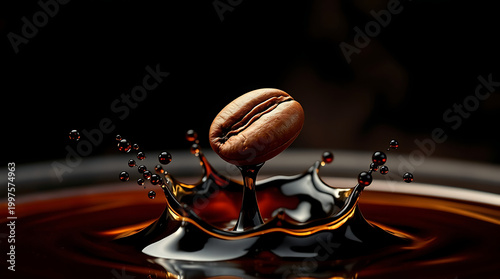 Luxury Coffee Splash Wave with Roasted Bean – Premium Beverage Background