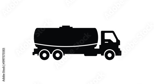 tanker truck silhouette on white background high quality professional detailed modern