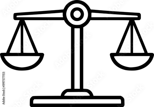 Justice Scale Balance Law Legal Equality Court Vector Icon
