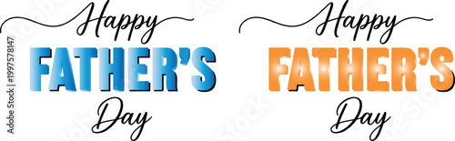 Happy father's day greeting with a heart shaped watercolor background