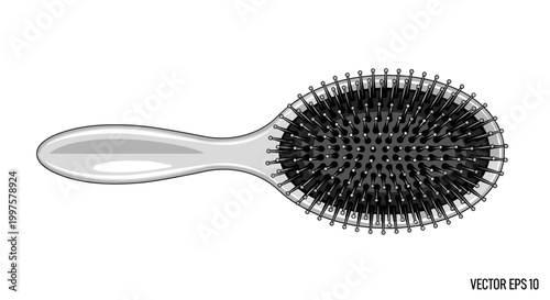 Hairbrush Isolated on White Background, Styling Tool for Healthy Hair