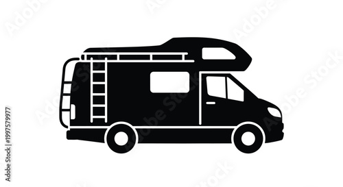 rv silhouette with ladder and roof extension silhouette high quality professional