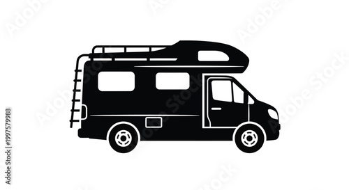 rv silhouette with roof rack and ladder silhouette high quality professional