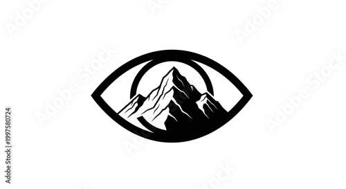 Mountain landscape in an eye.