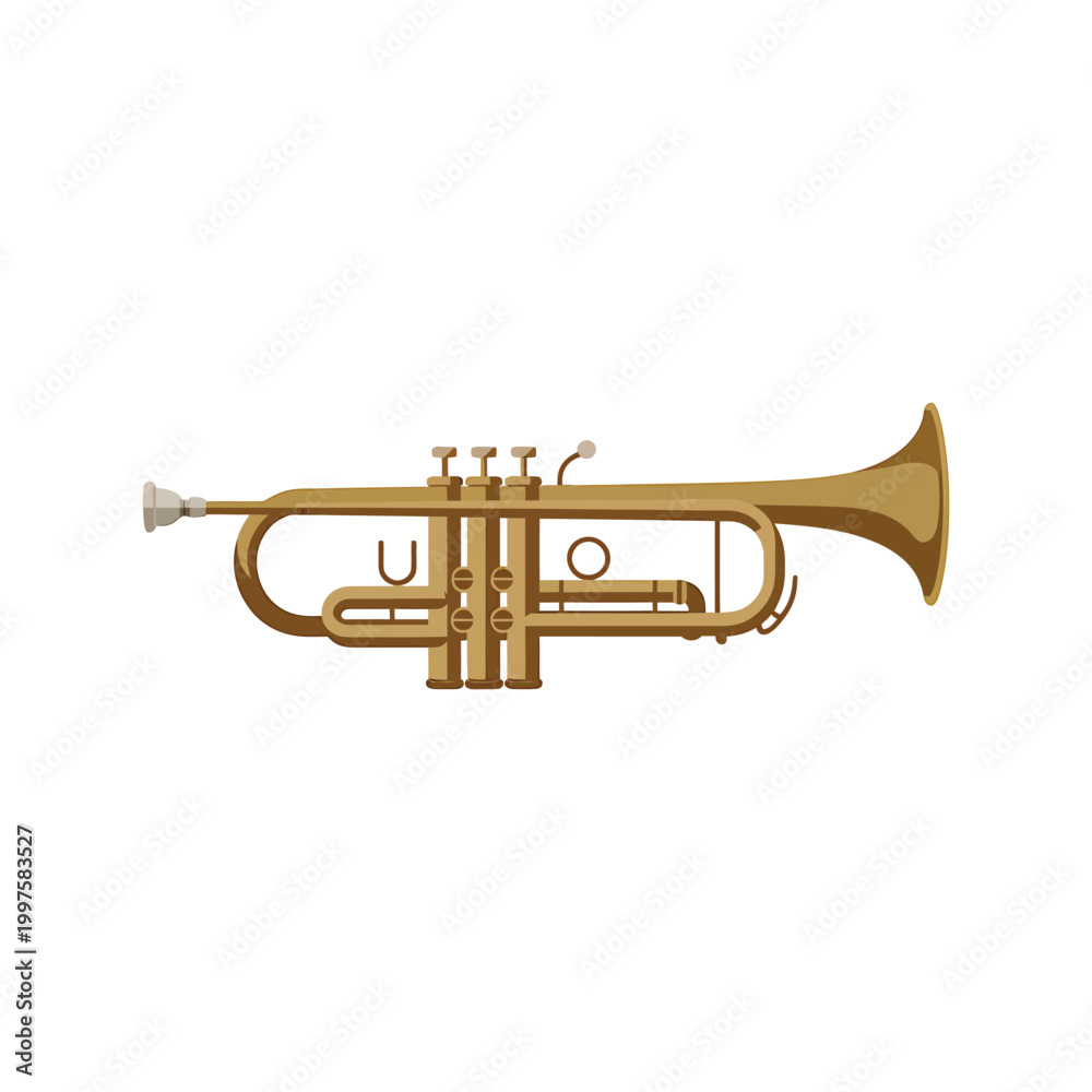 Naklejka premium Trumpet icon on White Background Vector Art Illustration on white background.
