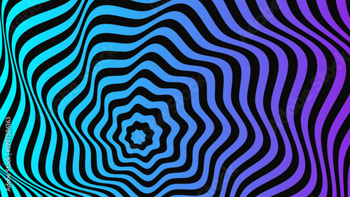3. Abstract Neon Blue Purple Wavy Lines Background, Modern Gradient Optical Wave Spiral Pattern