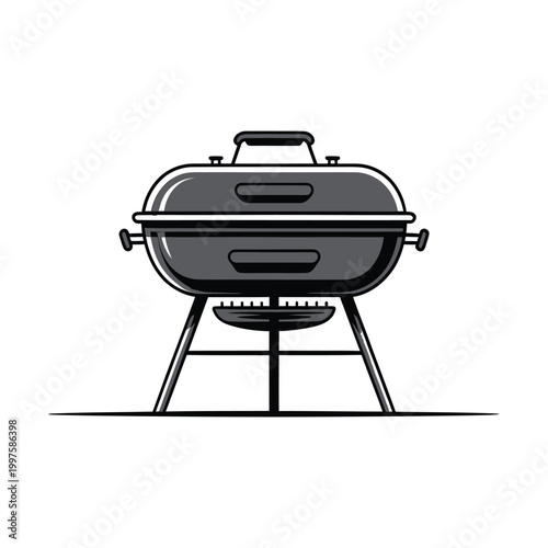 Grill icon on White Background Vector Art Illustration on white background.