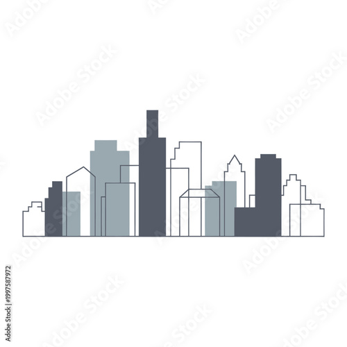 Skyline icon on White Background Vector Art Illustration on white background.