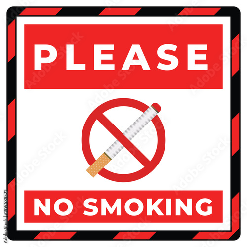 Please no smoking, hse signage print design 