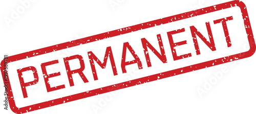 Red 'permanent' stamp isolated on white background
