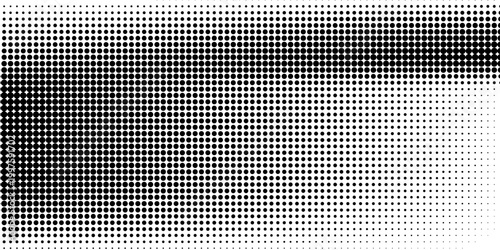 Gradien sudut halftone grunge. Marabahaya memudar latar belakang kebisingan. Tekstur latar belakang pixel retro. Wallpaper pasir hitam dan putih. Permukaan kisi bertekstur vektor.
