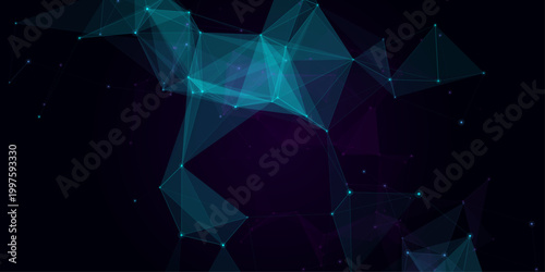 Abstract dark cyan plexus network connection texture background. This futuristic geometric mesh generates a highly sophisticated digital communication matrix designed for modern scientific interfaces.