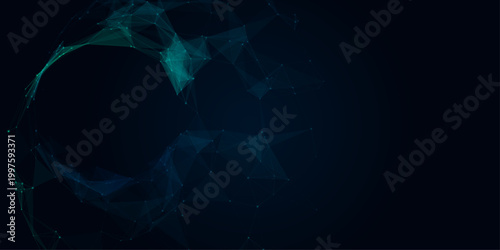 Abstract dark blue plexus network connection globe background. This futuristic geometric wireframe sphere delivers a highly sophisticated technological template for digital science concepts.