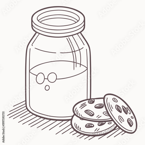 Glass jar with chocolate chip cookies