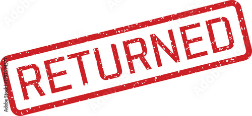 Red 'returned' stamp illustration on white background