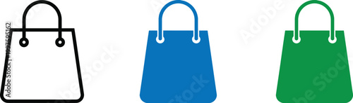 Shopping Bag Icons Set Retail Store Package Vector