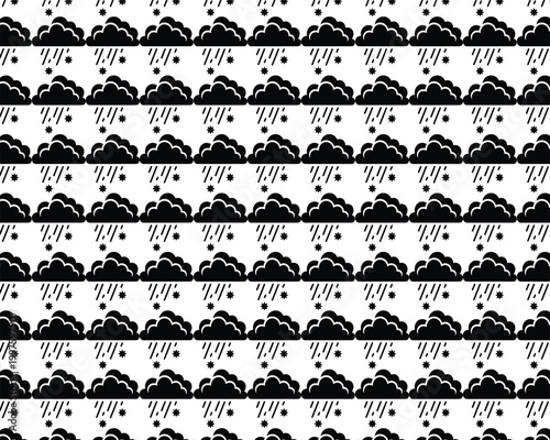 Black and white repeating wave pattern a monochromatic oceanic design